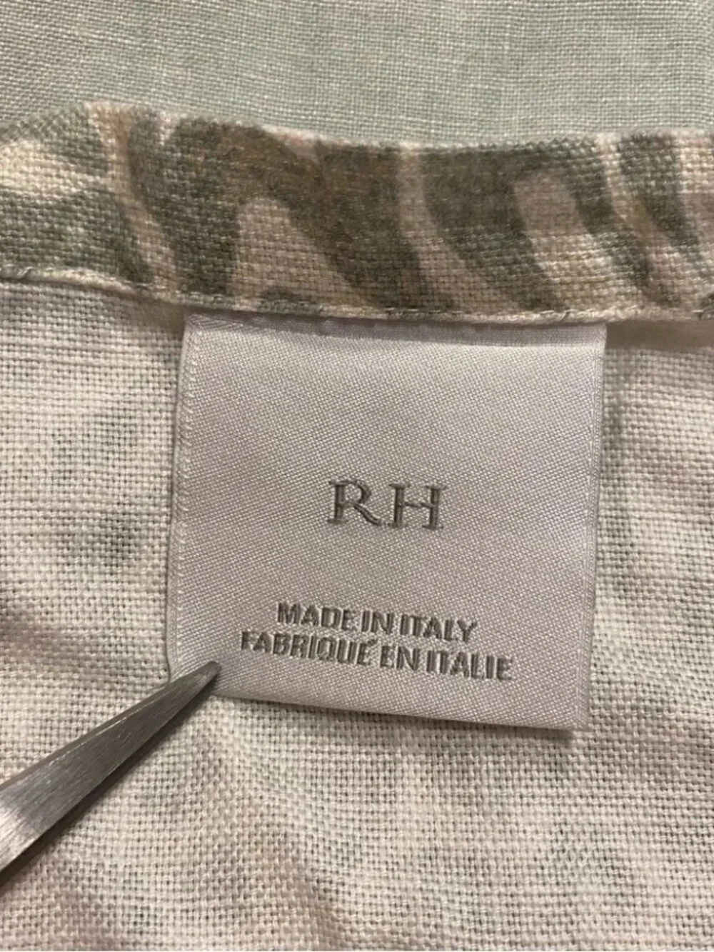 Restoration Hardware blue green Italian Fiore flora 100% cotton Euro sham